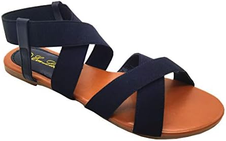 Girls’s Elastic Sandals Gladiator Flat Sandals Strappy Sandals