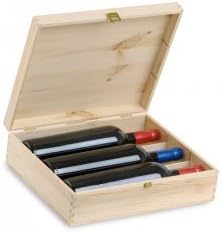 Renoir - Wine deposit box in Solid Pine for 3 bottles - Ideal for Gift Baskets - 2 PCS