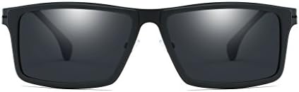 LUOMON Polarized Wayfarer Sunglasses for Men Al-Mg Alloy Black Frame/Grey Retro Square Lens Polarized Classic Glasses LM114