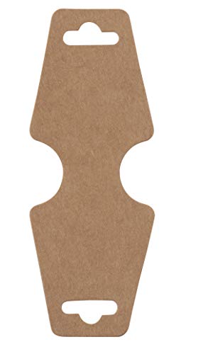 Necklace Cards - 200-Pack Blank Bracelet Card, Necklace Display Card, Bracelet Display Cards, Jewelry Hanging Cards for Bracelets, Neclace, Anklet, Fashion Jewelry, Kraft Brown, 4.75 x 1.75 Inches