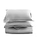 Edilly 3 Piece Duvet Cover Set Queen Size,100% Premium Washed Cotton Duvet Cover Grey,Ultra Soft and Easy Care,Simple Style Bedding Set