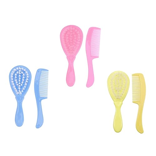 OUNONA Newborn Baby Brush Comb Set 6pcs Creative Bathing Tool for Infant Hair Care Safe and Gentle Massage Brushes for Boys and Girls Random Color