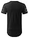URBANCREWS Mens Hipster Hip Hop Ripped Zipper Crewneck T-shirt BLACKCAMO XLARGE