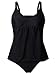 EVALESS Women's Colorblock Two Piece Tankini Top with Bikini Bottom Swimsuit Set
