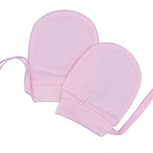 Ehdching Pack of 4 Unisex Mesh Thin Cotton No Scratch Mittens Gloves for 0-12 Months Newborn Infant Baby Boys Girls - Thumbnail 3