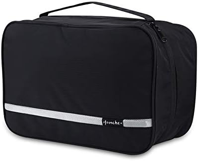 Foldable Hanging Toiletry Bag for Men & Women, Portable Waterproof Wash Bag, Lightweight Travel Dopp kit Shaving Bag with 4 Compartments Large Capacity (Black)