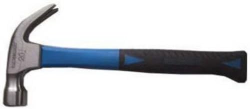 704286 20 Oz, Curved Claw Hammer, Fully Polished head, Flat Head Design with Nail Grabber, Double Injected Fiberglass Handle,