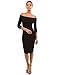PattyBoutik Women Off Shoulder Long Sleeve Dress (Black Medium)