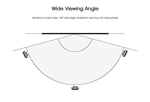 120 Inch Projector Screen with Foldable Stand Tripod, GBTIGER Diagonal HD 4:3 Pull Up Portable Indoor and Outdoor PVC Movie Screen with Wrinkle-Free Design 160° Viewing Angle