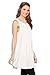 Simlu Womens Sleeveless Loose Fit Tunic Tank Top ,Ivory,Small