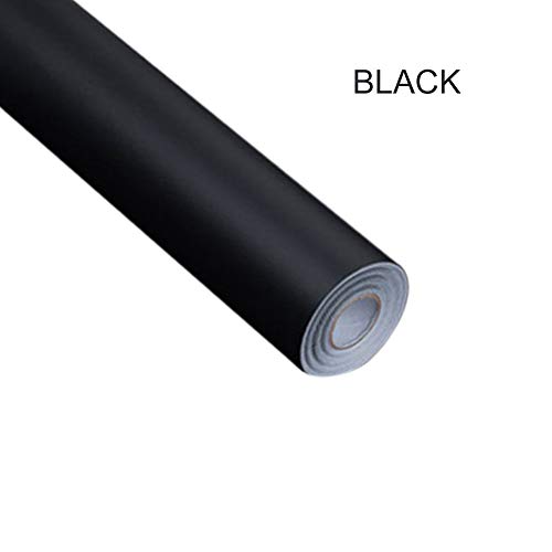Wallpaper Peel and Stick, Matte Color PVC Refurbished Wall Stickers Self-Adhesive Home Decor (23.6×39.4 inch, black) - Thumbnail 2