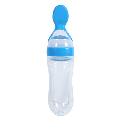 Silicone Squeeze Feeder for Baby, BPA-Free Feeding Bottle with Soft Nipple, Portable Infant Food Dispenser Spoon, Leak-Proof Newborn Feeder, 90mL Supplement Feeding Solution