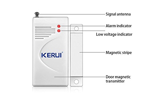 KERUI-Standalone-Home-Office-Shop-Security-Alarm-System-Kit-Wireless-Loud-Indoor-Outdoor-Weatherproof-Strobe-Siren-Horn-with-Remote-Control-and-Door-Contact-SensorMotion-SensorUp-to-110db