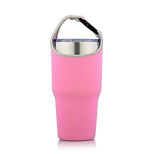 YouZi Tumbler 30 oz Carrier Handle Bag w/Shoulder Strap Fit for Rtic, Atlin, Ozark Trail,YETI Rambler 30 oz Insulated Tumbler Coffee Cup (Pink)