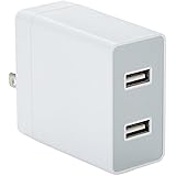 AmazonBasics Two-Port USB Wall Charger (24-Watt)  Compatible With iPhone and Samsung Phones - White