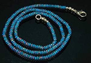 Ethiopian Blue Jelly Opal rondelle Beads Strand AAA+ Quality Size 3 mm Loose Semiprecious Gemstone Beads 17'' by Gemswholesale