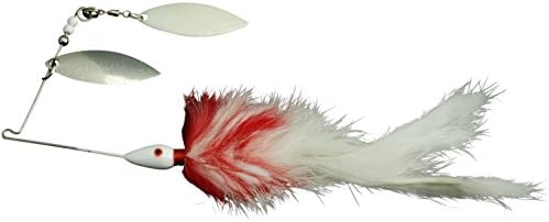 Northern Pike Fishing Lure - Deadly Money Bunny Pike Fishing Spinner for Big Northerns (White/Red w/White Blade, 3/8 oz)