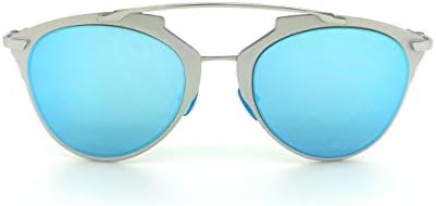 ASPEZO Womens Premium Fashion Sunglasses Mirror UV400 with Metal Frame for Trendy Look great for Driving, Sports and Travelling MONTREAL SILVER/BLUE