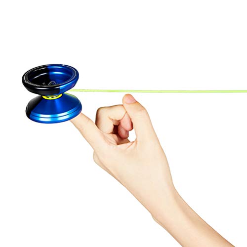 Responsive Yoyo V6 Locus, Magic YOYO Pro Ball Bearing Yoyo, Aluminum Metal Yoyos for Kids Beginner Learner with Bag Glove and 5 Yoyo Strings - Black & Blue - Thumbnail 5