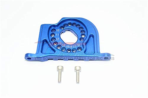 GPM Losi 1:10 Baja Rey / Rock Rey Upgrade Parts Aluminum Motor Mount Plate with Heat Sink Fins - 1Pc Set Blue