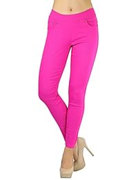 Pantalones de sarga elástica para dama con cinco bolsillos