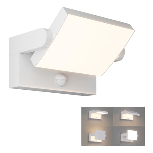 Klighten 24W Außenlampe mit Bewegungsmelder Außenwandleuchte, Weiß, 3000K