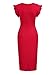 Miusol Women's Business Retro Ruffles Slim Cocktail Pencil Dress (Small, Red)