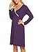 Ekouaer Women's Maternity Nightgown Cross V Neck Solid Birthing Gown Breastfeed Nursing Nightwear Dark Purple