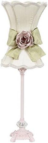 Medium Table Lamp in Ivory with Pink Base