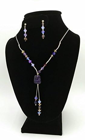 Flouride, Agate and Swarovski Necklace and earrings set