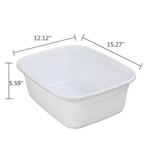 HOMMP Rectangular Plastic Dishpan/Wash Basins, 4 Pack