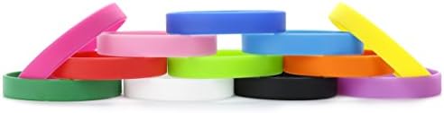 Silicone Wristbands Rubber Bracelets Charms Adult 12Pcs Mixed Colors Blank Sports Bands