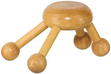 Wooden Stress Relieving Massager – Helps Relieve Stress – Massage Tense Back, Neck and Shoulder Muscles – Travel Size and Natural by SeaSationals - Now with Aphrodite Body Butter or Lotion!
