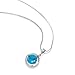 Chuvora 925 Sterling Silver Natural Blue Turquiose Gemstone Inlay Round Pendant Necklace, 18 inches