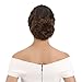 REECHO Thick 2PCS Updo Messy Hair Bun Curly Wavy Ponytail Extensions Hairpieces Hair Scrunchies for Women Girls Color Black Brown