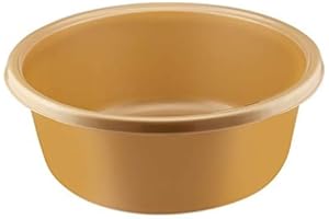 YBM HOME Round Plastic Wash Basin (Gold, 11.25")