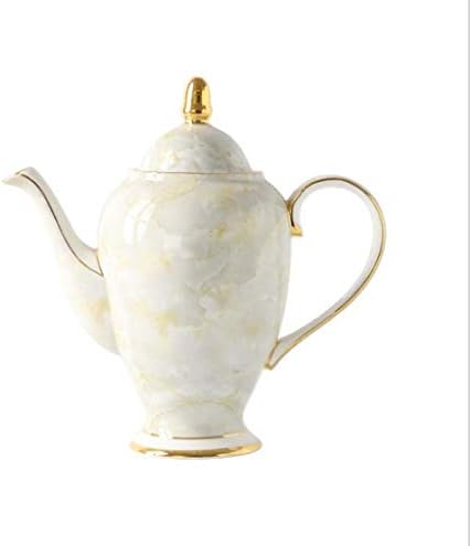 HYJHDD Household Large Capacity Kettle Flower Teapot Set European Coffee Pot Bone China English Ceramic,Yellow