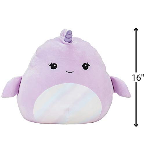 Squishmallows Official Kellytoy Plush 16" Naomi The Narwhal Ultrasoft