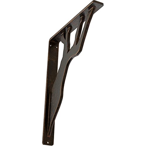 Ekena Millwork BKTM01X10X12SDAABZ Metal Bracket, 1 1/2" W x 10" D x 12" H, Anti…