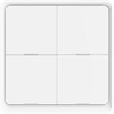 ZigBee Wireless Remote Control Smart Switch Wall Panel Transmitter,Requires MoesGo zigbee Hub,Smart Life/Tuya APP Remote Control, Wireless Button for Smart Home Devices and Scenes White