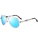 FEIDU Mens Polarized Aviator Sunglasses Metal Frame Unisex Sun Glasses FD9001 (blue/silver, 2.28)