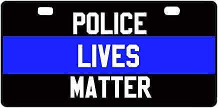 Police Lives Matter Thin Blue Line2 Front License Plate Decorative
