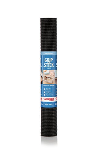 Con-Tact Brand Grip-N-Stick Adhesive Grip Shelf & Drawer Liner, 18 Inches by 4 Feet, Black