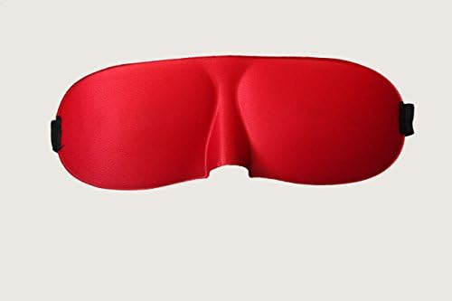Sleeping Eye Mask, Blind Fold/Nose Slope Design with Multi-color option/ Lightweight and ultra Soft for Men,women and children/ comfortable in all positions (Red)