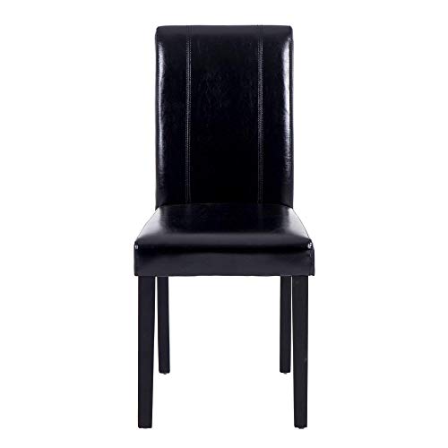 Set of 6 Modern Fabric Upholstered Dining Chairs Elegant Design Dining Room Chairs (Black Set of 6)