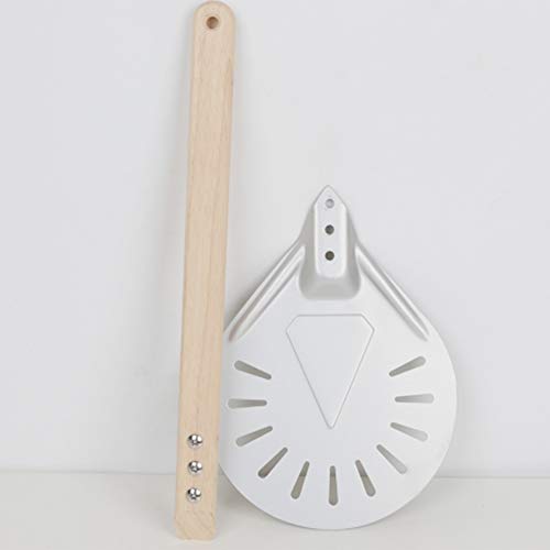 Uniquk 8 Inch Perforated Pizza Turning Peel Pizza Shovel Wooden Handle Pizza Peel Paddle Short Pizza Tool Non Slip… - Afbeelding 6