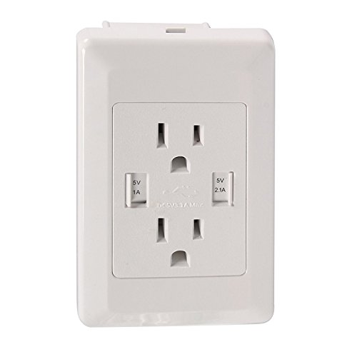 ETvalley Charger Outlet Dual USB Tamper-Resistant Receptacle USB Wall Outlet, Energy Efficient, for Most Electronic Devices ETvalley Charger Outlet Dual USB Tamper-Resistant Receptacle USB Wall Outlet, Energy Efficient, for Most Electronic Devices