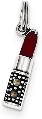 Sterling Silver Enameled Lipstick Charm