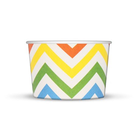 Rainbow Chevron Ice Cream Cups - 8 Oz, 1,000 Pack - Image 2