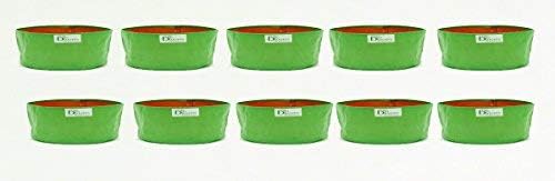 Bio Blooms Agro India Pvt.Ltd. 18X8Inch HDPE Plant Grow Bags for Terrace Gardening | Pack of 10 | Green & Orange Color | Outdoor Use